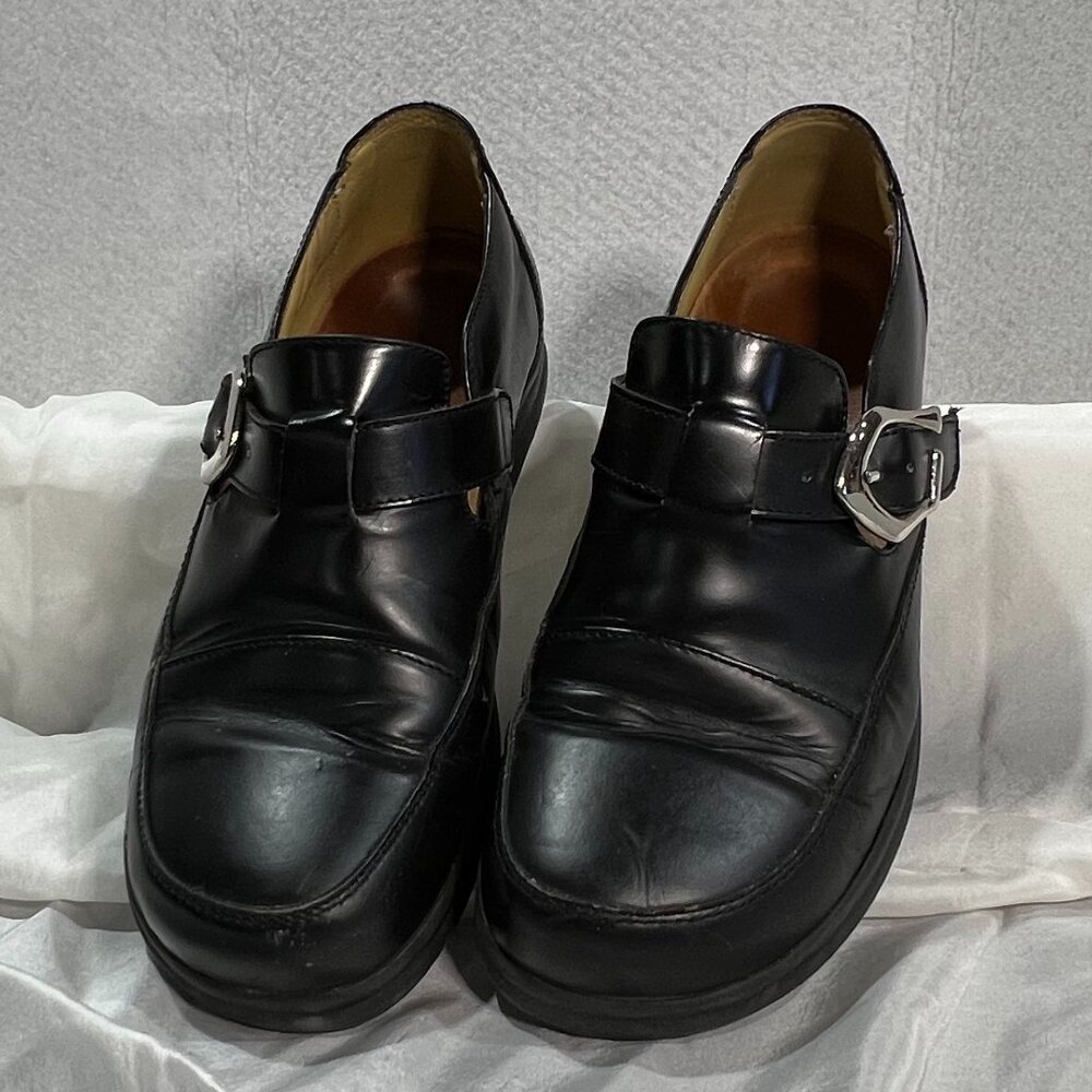Footprints by Birkenstock Womens Sanibel Monk Strap Buckle Loafer Black